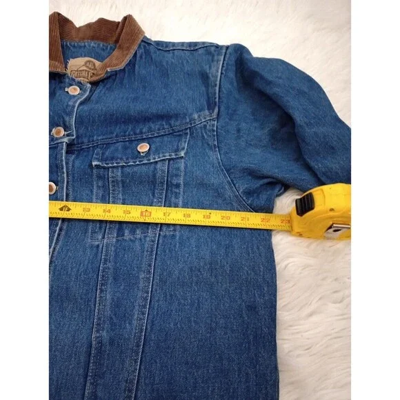 Vgt Gotcha Covered Lod Cowboy Western Back House Print Jacket Denim Retro Sz L - Picture 5 of 10